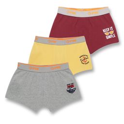 3PIN Pack Of 3 Cotton Elastane Car Racing & Nautical Theme Printed Trunks - Yellow Maroon & Grey-image-60