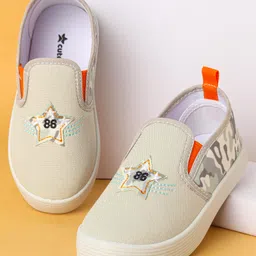 Cute Walk by Babyhug Slip OnCasual Shoes With Star Patch - Light Grey-picture-44
