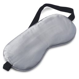 Solid Coloured Satin Eye Mask With Adjustable Strap - Grey-image-16