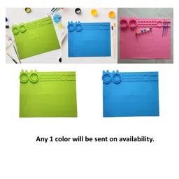 Azhari Silicone Painting Mat with Brush Holders Multifunction Craft Mat for Crafts with Bunny Cups Painting Mats For kids Pack of 1 Color May Vary-picture-7