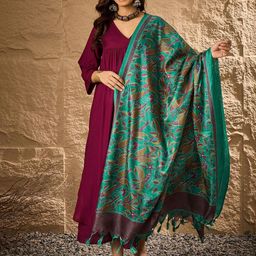 InWeave A-Line Kurta With Palazzo & Dupatta-29