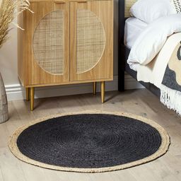 THEGASBH Round Decorative Jute Floor Rug-image-89