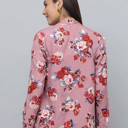 PURYS Floral Printed Open Front Shrug image 4