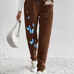 TABADTOD Women Printed Relaxed Loose Fit Joggers Trousers-image-50