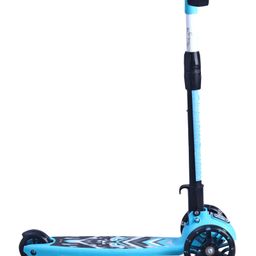 fab n funky 3 Wheel Foldable Kids Scooter with LED Lights and 4 Level Adjustable Handle Bar - Blue image 5