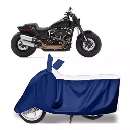 Auto Pearl Bike Cover for Harley Davidson Street Bob (White & Blue)-image-5