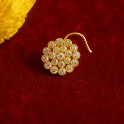 SHREEVARAM Rhodium-Plated Cubic Zirconia Ring Nosepin-picture-7