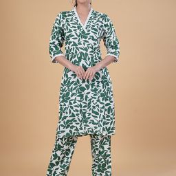 BAESD Floral Printed V-Neck Straight Kurta With Palazzos-image-95