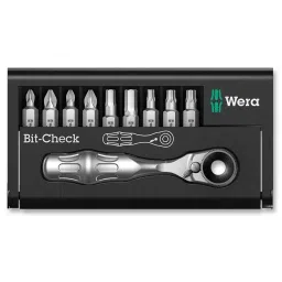 WERA BIT SET, 10PC, WITH RATCHET, 05073645001-17