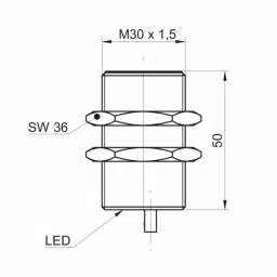 Baumer IGYX 30P17B3/L Inductive sensors 15 mm Shielded LED red PNP make function (NO) image 2
