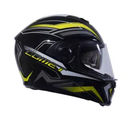 HIKER by Varroc COMET PRO MAX Helmet Gloss Black & Yellow Large 600 mm Full Face, HD2-19