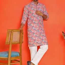 Anouk Men Floral Printed Regular Sequinned Kurta with Pyjamas-35
