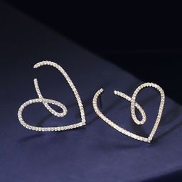 Krelin Heart Shaped Studs Earrings-image-11