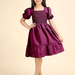 PTVIZE Polka Dot Print Puff Sleeve Fit & Flare Dress-image-6