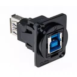 RS PRO USB Connector Straight Panel Mount Socket to Socket Type B to A 3.0, 9160224-34