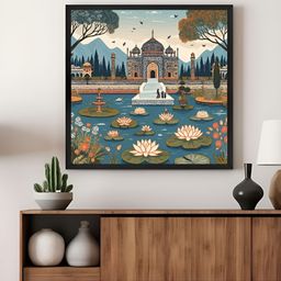 999Store Blue & Green Mahal Printed Canvas Wall Art-9