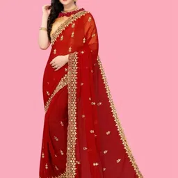 Moda Rapido Embellished Mirror Work Net Saree-picture-28
