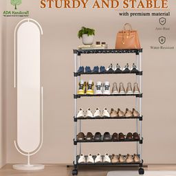 ADA Handicraft Black 6 Layer Shoe Rack image 3