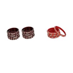 Somil Combo Glass Bangles For Women | Traditional Bangles Set | Daily, Festive & Party, Combo Of 2 Set, Maroon, Red-image-45