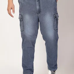 plusS Men Comfort Clean Look Light Fade Stretchable Jogger Jeans-image-34