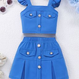 INCLUD Girls Sleevesless Top with Skirt-image-85