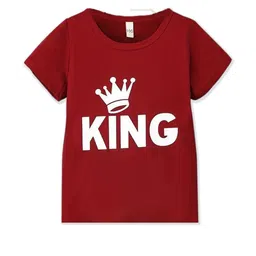 Boys Printed Cotton Blend Regular T Shirt (Maroon, Pack of 1)-11