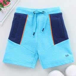 Babyhug Knit Knee Length Solid Shorts - Blue-picture-24