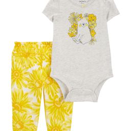 Carter's 2 Piece Bear Bodysuit Pant Set - Grey & Yellow-picture-12