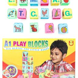 Negocio A1 Play Alphabets & Animals Blocks - 16 Pieces (Color May Vary)-10