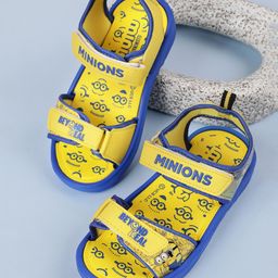 Kidsville Despicable Me Featuring Minions Printed Velcro Closure Sandals - Royal Blue-image-6