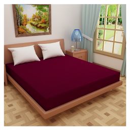 DREAM CARE Cotton Feel Terry   Ultra Soft Waterproof Mattress Protector- Maroon-image-78
