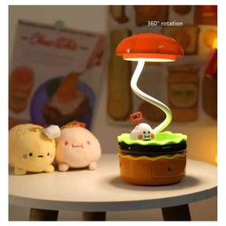 Oskart Cute Burger Shaped study lamp: Fun and Functional table lamp for Bedroom or Study lamp light, Adding a Whimsical Touch to Any Space this table lamp for study-14