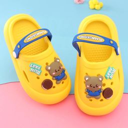 Oh! Pair Slip On Clogs with Back Strap & Bear Appliques - Yellow-picture-15