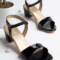 Shoetopia Solid Sandals - Black-image-61
