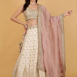 MILU MADAN Embroidered Sequinned Ready to Wear Lehenga With Dupatta-picture-19