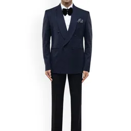 SDS By Kushal Shah Shawl Collar Double-Breasted Three-Piece Suit-image-13