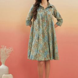 InWeave Floral Print A-Line Dress-image-96