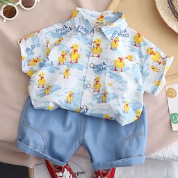 INCLUD Boys Printed Short Sleeves Shirt With Shorts-image-78
