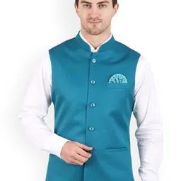 GRACYSHADE Mandarin Collar Cotton Nehru Jacket-35