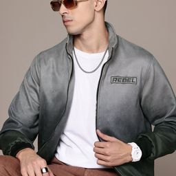 The Roadster Life Co. Stand Collar Ombre Tailored Jacket-42