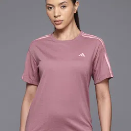 ADIDAS Striped Detail Aeroready OTR Running T-shirt with Reflective Elements-image-11