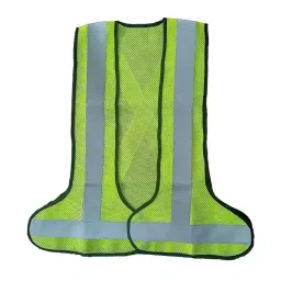 Gati Exports Reflective Safety Jacket Velcro Tape Closer Green Free Size-picture-34