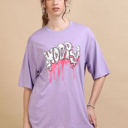 MORSE CODE Women Printed Drop-Shoulder Sleeves Pure Cotton T-shirt-image-78