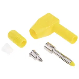RS PRO 4 mm Yellow Male Banana Plug-Solder Termination 1000V 20A, 2070880-9