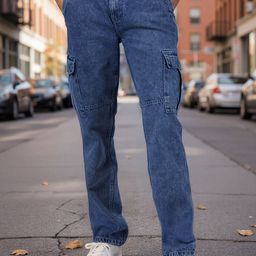 Celio Men Jean Regular Fit Mid-Rise Stretchable Cargo Jeans-picture-10