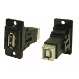 RS PRO Straight Panel Mount USB Connector 2 Port Type A to B, 2354757-33