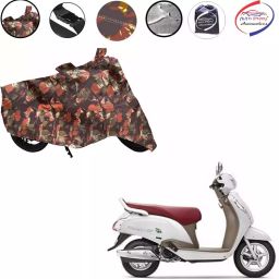 Auto Pearl Polyester Waterproof Two Wheeler Cover for Suzuki Access 125,(Jungle Print)-image-33
