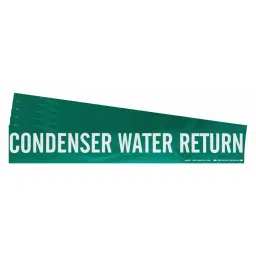 BRADY Pipe Marker Condenser Water Return Green & White for 2-1/2 to 7-7/8 inch Outer Diameter Pipe, 782F18 (Pack of 5 Pcs)-image-57