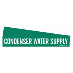 BRADY Pipe Marker Condenser Water Supply Green & White for 2-1/2 to 7-7/8 inch Outer Diameter Pipe, 782A42 (Pack of 5 Pcs)-image-93