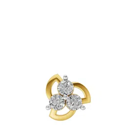 Sparkles Lab Grown Diamond IGI Certified 0.06 Ct Round Shape Nose pin 14K Yellow Gold-image-62